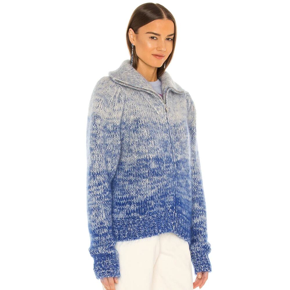 Isabel Marant Etoile Juliet Degrade Ombre Jacket Cardigan Sweater Blue size 12